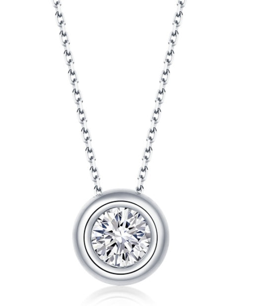 Round Pie Shape Sterling Silver Moissanite Jewelry Set