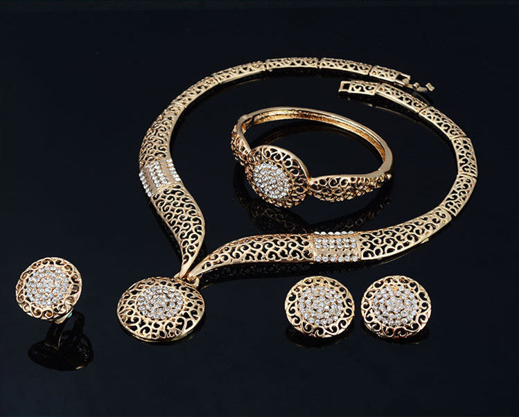Necklace Earrings Ring Jewelry Four Piece Set