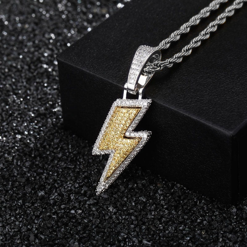 Fashion And Trendy Lightning Hip Hop Zircon Pendant