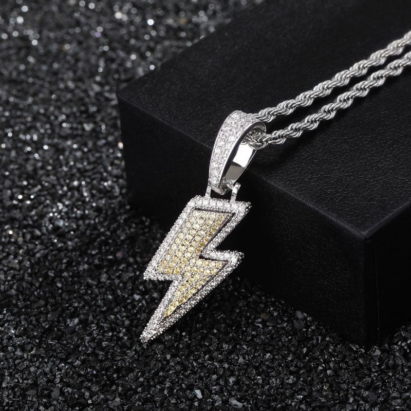 Fashion And Trendy Lightning Hip Hop Zircon Pendant