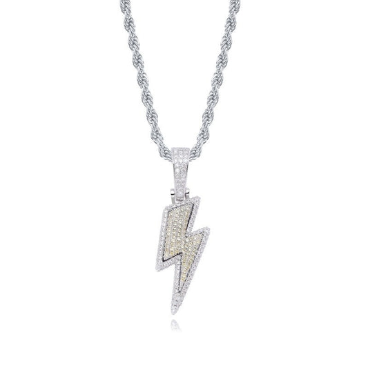 Fashion And Trendy Lightning Hip Hop Zircon Pendant