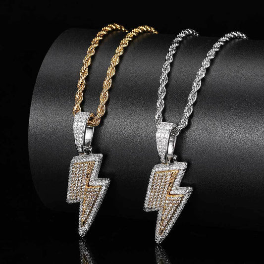Fashion And Trendy Lightning Hip Hop Zircon Pendant