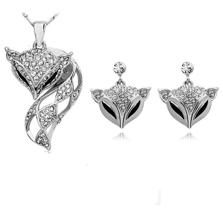 Fox Necklace Earring Set