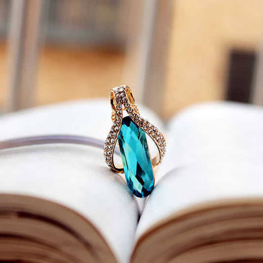 Gold-Plated Diamond Earrings Pendant Set