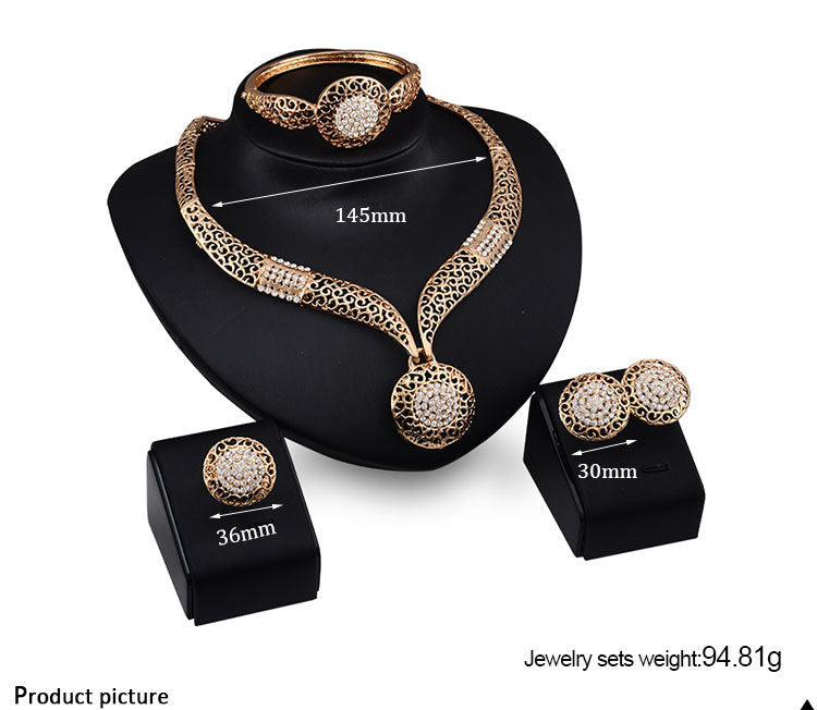 Necklace Earrings Ring Jewelry Four Piece Set