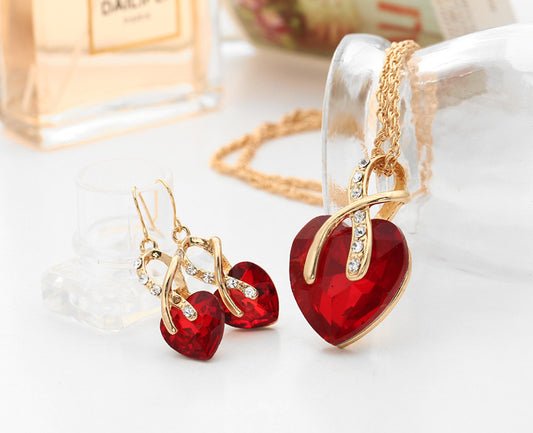 Heart-Shaped Austrian Crystal Zircon Earrings