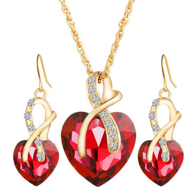 Heart-Shaped Austrian Crystal Zircon Earrings