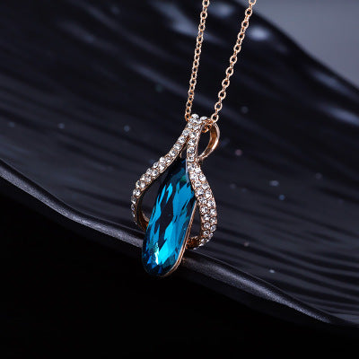 Gold-Plated Diamond Earrings Pendant Set