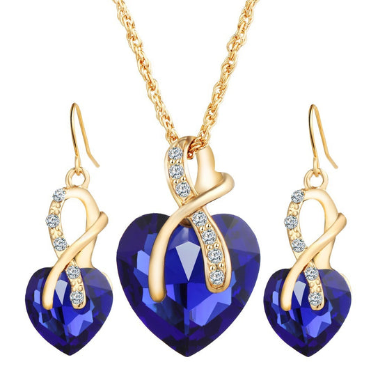 Heart-Shaped Austrian Crystal Zircon Earrings