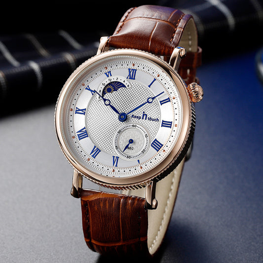 Sun, Moon, And Star Waterproof Men's Watch