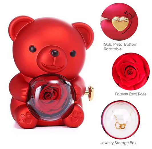 Enchanting Rose Bear Gift Box