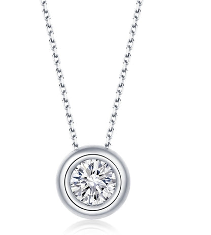 Round Pie Shape Sterling Silver Moissanite Jewelry Set