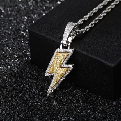 Fashion And Trendy Lightning Hip Hop Zircon Pendant
