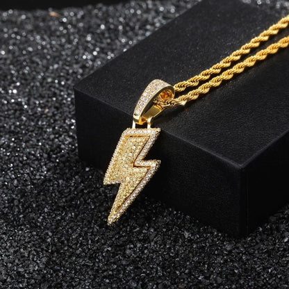 Fashion And Trendy Lightning Hip Hop Zircon Pendant