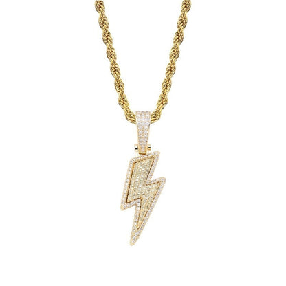 Fashion And Trendy Lightning Hip Hop Zircon Pendant