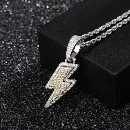 Fashion And Trendy Lightning Hip Hop Zircon Pendant