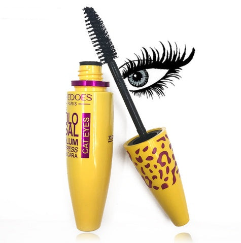 Growth Mascara Leopard-Shaped Yellow Tube Thick Curling Waterproof Mascara