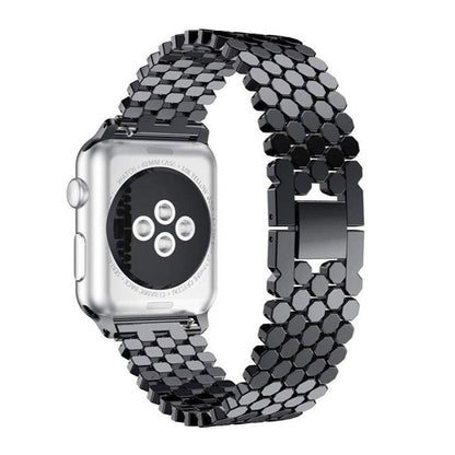 Scale Grain Zinc Alloy Five-bead Honeycomb Strap