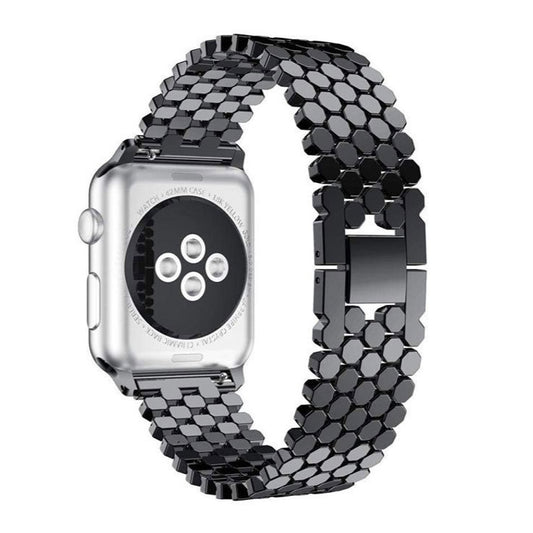 Scale Grain Zinc Alloy Five-bead Honeycomb Strap