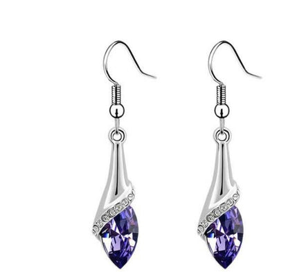 New Angel Elf Earrings Necklace Bracelet Three-piece Austria Crystal Jewelry Set
