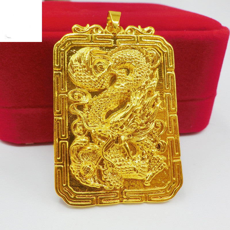 Mens Solid Zodiac Dragon Pendant