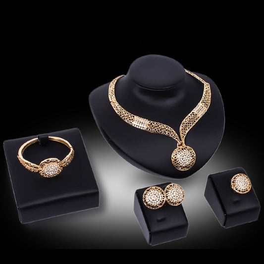 Necklace Earrings Ring Jewelry Four Piece Set
