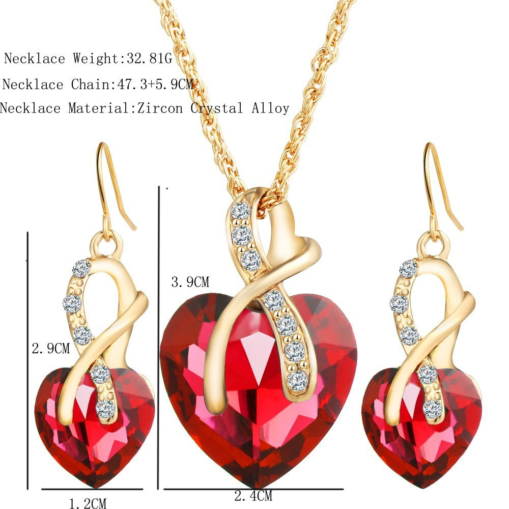 Heart-Shaped Austrian Crystal Zircon Earrings
