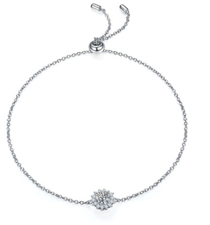 Silver Necklace Earring Bracelet Three Piece Set