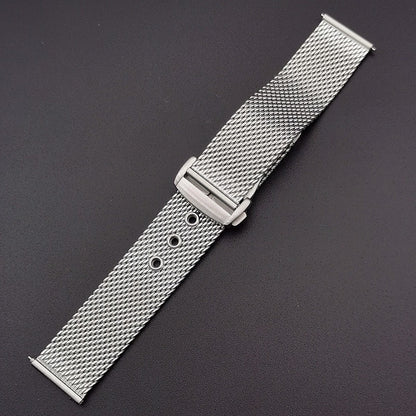 Folding Buckle Butterfly Clasp Stainless Steel Mesh Strap