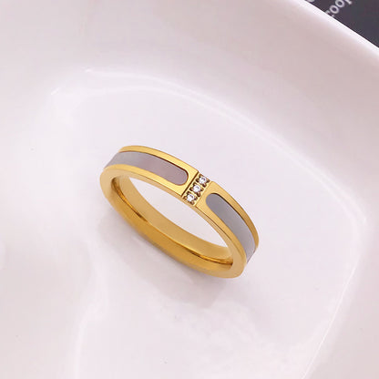 Fashion Three Diamond Shell Ring