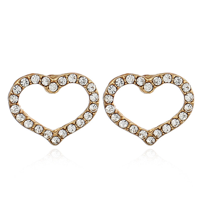 Europe Earrings Necklace Set Love Diamond Pendant Necklace Fashion