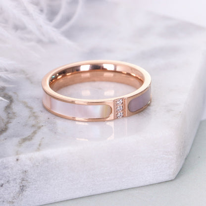 Fashion Three Diamond Shell Ring