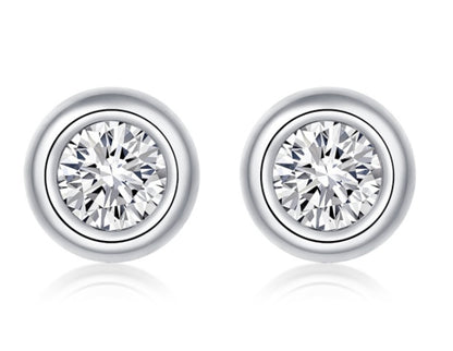 Round Pie Shape Sterling Silver Moissanite Jewelry Set