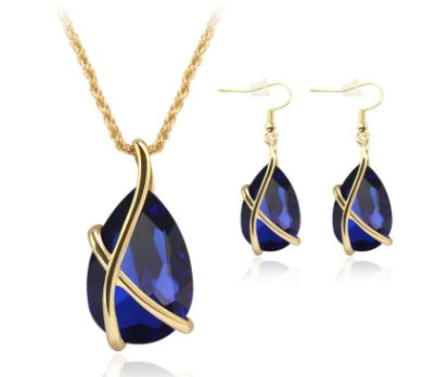 Criss Cross Pendant,  Necklace, and Earrings Set Nostalgic Crystal Holiday Party and Wedding Supplies