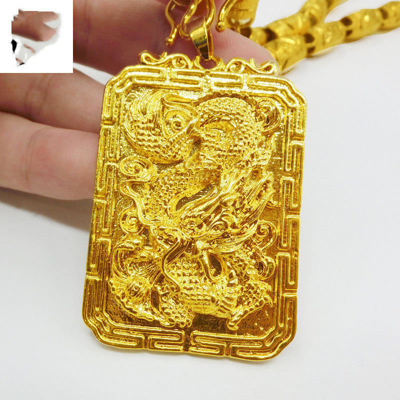 Mens Solid Zodiac Dragon Pendant