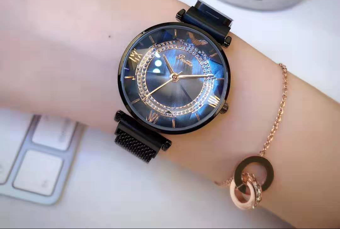 Womens Waterproof Magnetic Mesh Watch