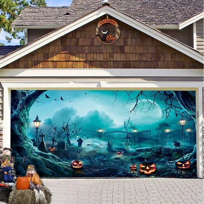 Spooky Garage Door Tapestry