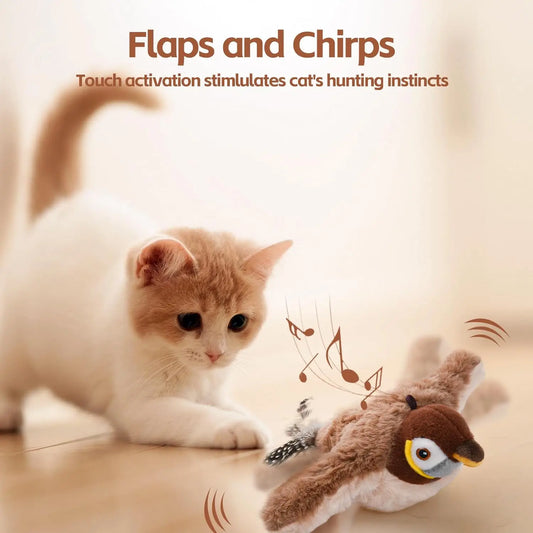 Chirping Flap Cat Bird Toy