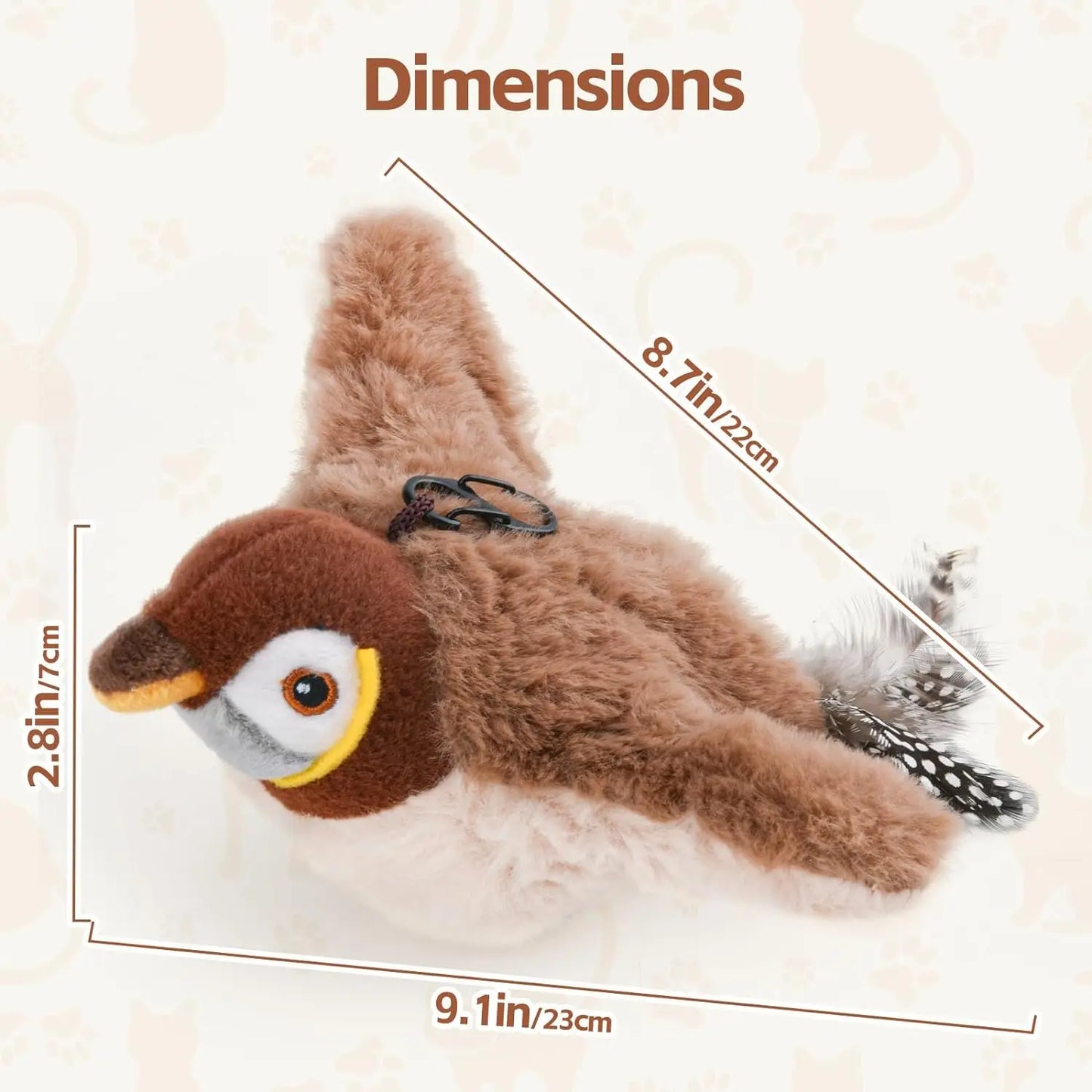 Chirping Flap Cat Bird Toy