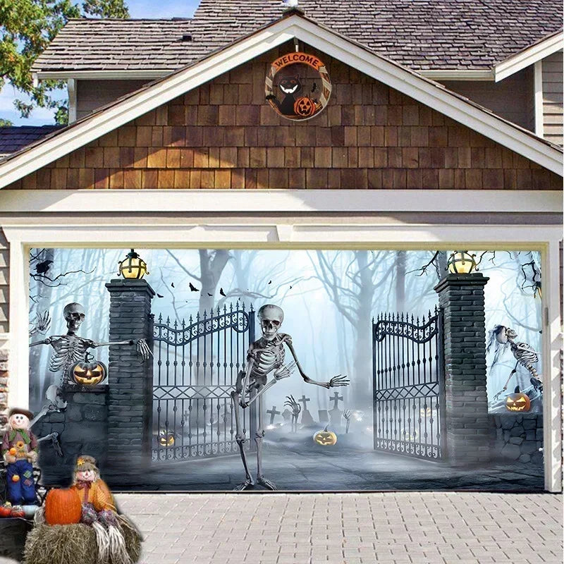 Spooky Garage Door Tapestry