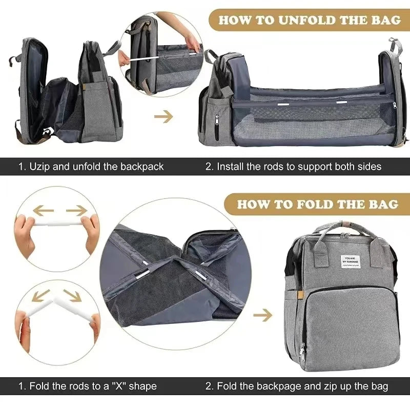 Mommy's Magic Foldable Backpack With Changing Station