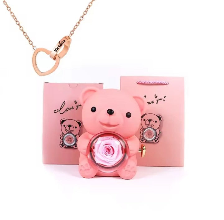 Enchanting Rose Bear Gift Box