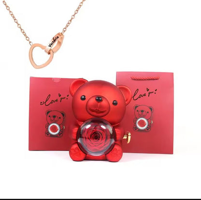 Enchanting Rose Bear Gift Box
