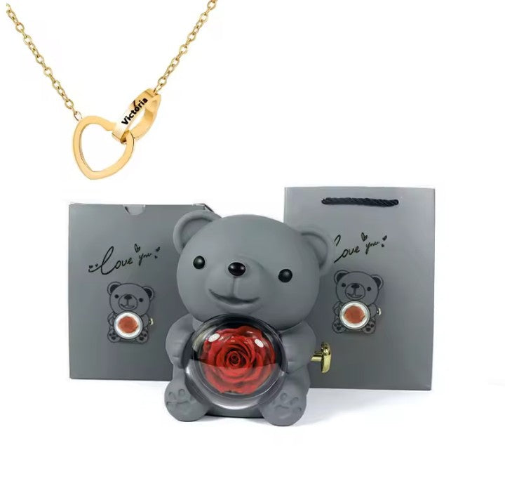 Enchanting Rose Bear Gift Box
