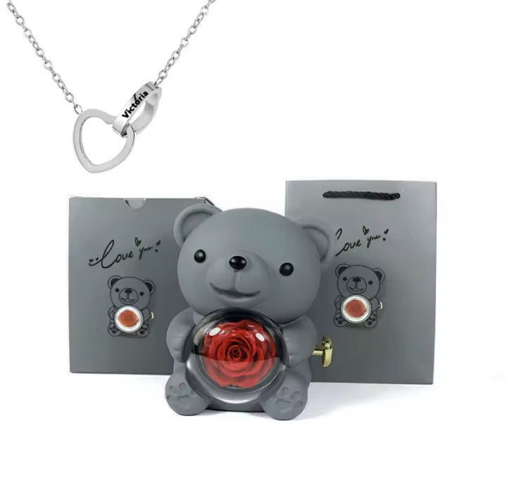 Enchanting Rose Bear Gift Box