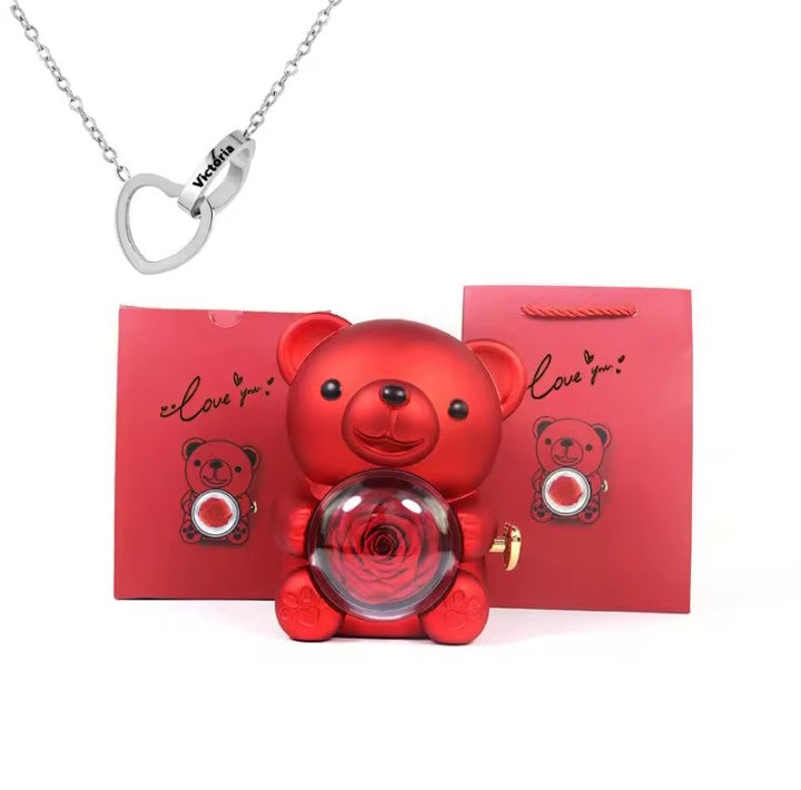 Enchanting Rose Bear Gift Box