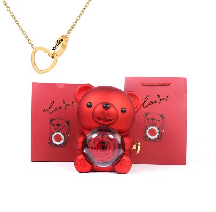 Enchanting Rose Bear Gift Box
