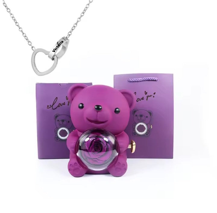 Enchanting Rose Bear Gift Box
