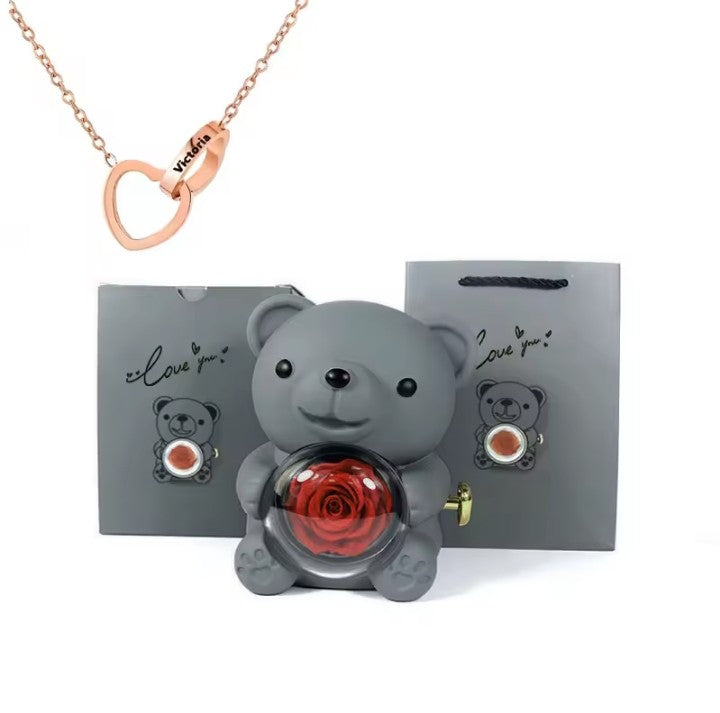 Enchanting Rose Bear Gift Box